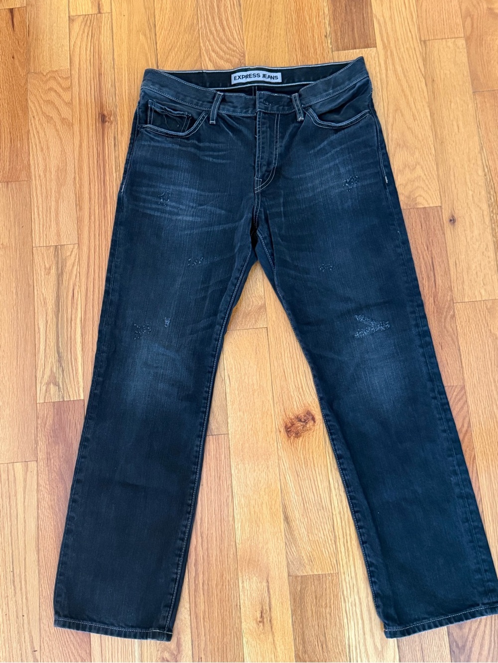 Express Men's Black Straight Jeans